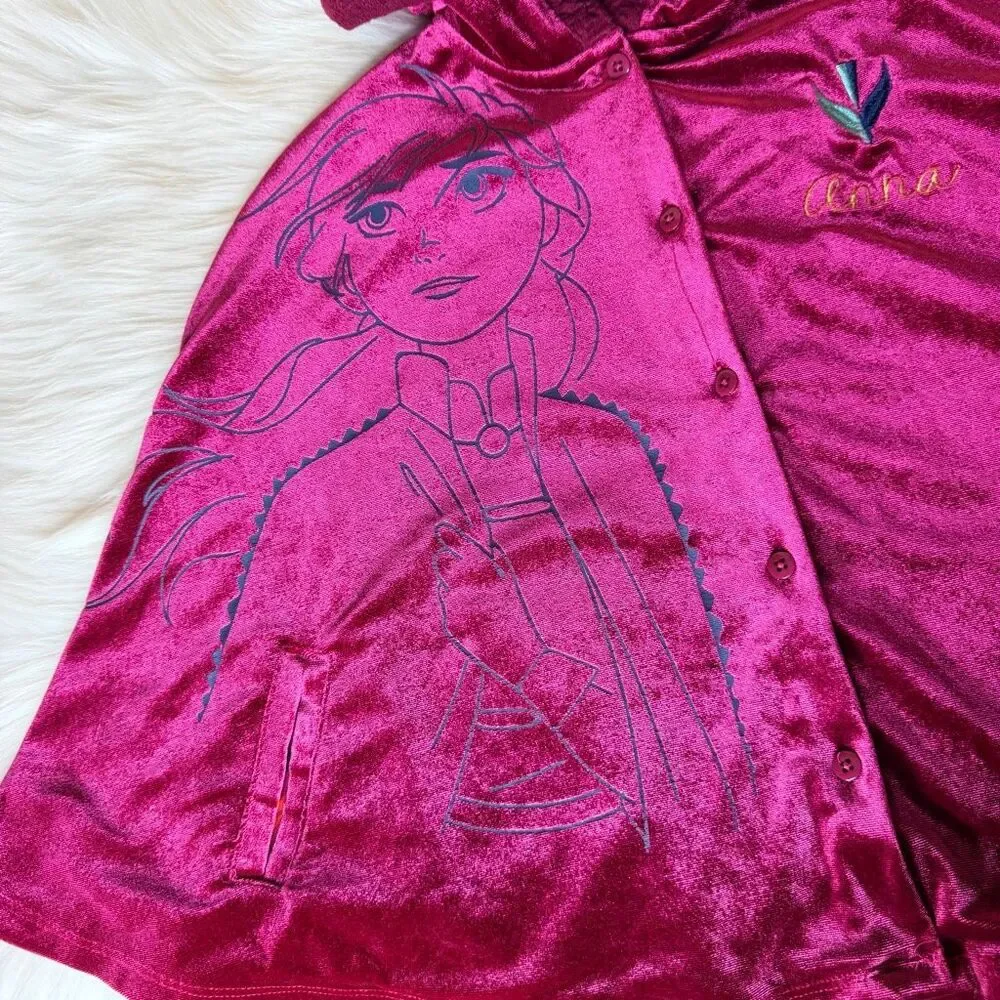 Disney Frozen Anna Velvet Hooded Cape Size 6